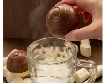 Concha Hot Cocoa Bomb, Swirl Shell, 3 Part Mold l, 65mm Sphere, BWB Mold, Pan Dulce Mold