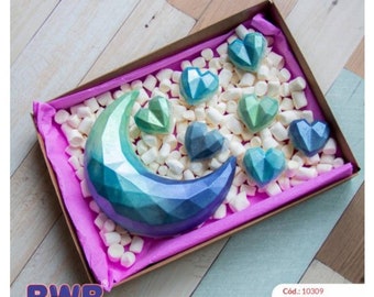 Moon Mold, Diamond Crescent Moon, Breakable, BWB Mold, 3 Part Mold