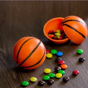 Basketball Hot Cocoa Bomb 65mm Sphere, 3 Part Mold, 3 piece Hot Cocoa Bomb Mold, Sphere Mold, BWB Mold, 2.55in sphere, Basketball Mold