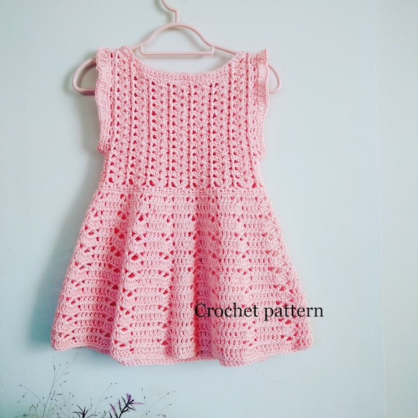 Patron au crochet "Robe d'été" - Robe fille au crochet - Robe bébé en coton - Robe enfant