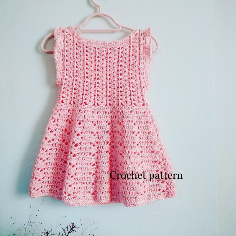 Robe Fille Crochet Main 100% Coton égyptien - Tailles 24 à 36 Mois - Style Princesse