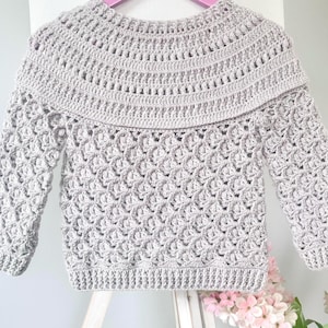 Chantella Sweater Crochet Pattern: Girls Sizes 1-8 Years (PDF Pattern)