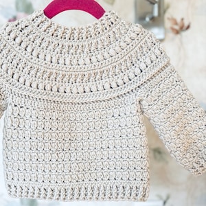 Crochet Daisy Sweater Pattern: Girls Sizes 6 Months to 9 Years (PDF Pattern)