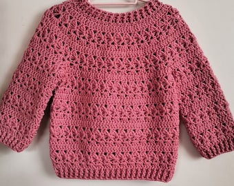 Crochet pattern Amelia Sweater, Girls sweater pattern, Crochet patterns,  Sizes 1 years up to 7 years