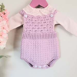 Crochet Pattern Baby Romper - "Floria Romper"   Crochet pattern overall , Baby girl crochet