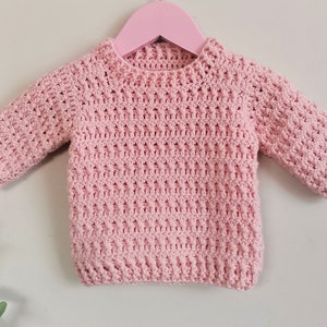 Crochet pattern - &quot;Sabine Sweater&quot; -  Girl sweater pattern (sizes 3-6 months up to 2-3 years)