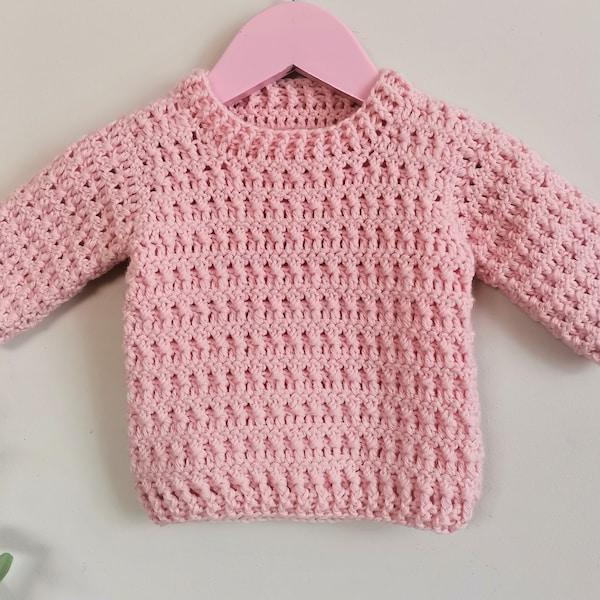 Crochet pattern - "Sabine Sweater" -  Girl sweater pattern (sizes 3-6 months up to 2-3 years)