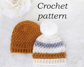 Crochet Baby Hat Pattern: Newborn to Toddler Beanie (PDF Pattern)