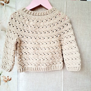 Crochet pattern Morgan Sweater, Gender Neutral sweater pattern, Crochet pattern for boys,  Crochet for girls, Sizes 1 years up to 8 years