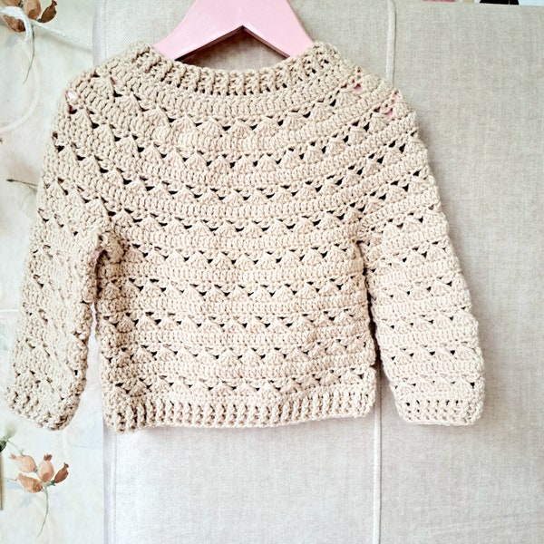 Häkelanleitung Morgan Sweater, Gender Neutral Sweater Muster, Häkelanleitung für Jungen, Häkelanleitung für Mädchen, Größen 1 bis 8 Jahre