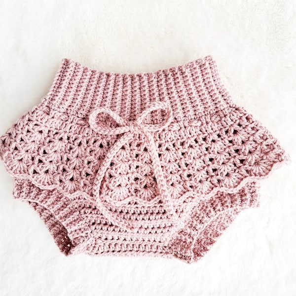 Patron au crochet Jeanine Bloomers - Patron de couvre-couche au crochet - Pantalon bébé - Jupe bébé - (Tailles Naissance jusqu'à 18 mois)