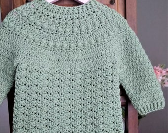 Lace Crochet Sweater Pattern: Girl's Sizes 9 Months to 7 Years (PDF Pattern)