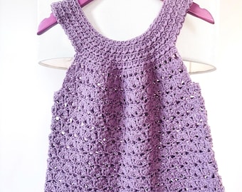 Crochet Dress Pattern: "Meridith" Design, Sizes 0-8 Years (PDF Pattern)
