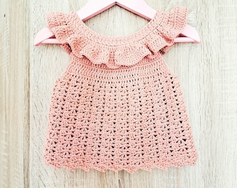 Crochet frill knit tops andmary pink 新品♡ andmary Crochet frill knit tops Pink - メルカリ