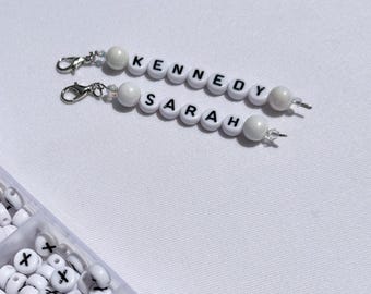 Custom Beaded Badge Reel, Removable Name Charm, Badge Accessories