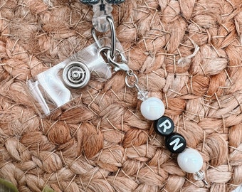 CUSTOM Beaded Badge Reel Charm, Badge Reel Accessories, Beaded Charm, Badge Reel Charm, Removable beaded charm for badge reel