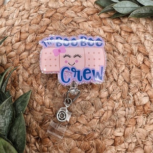 The Boo Boo Crew, Glitter Badge Reel, Retractable Badge, Medical Holder, Radiology Badge Reel, Medical Badge Reel, X-ray Badge, Nurse Badge