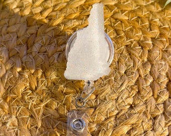 New Hampshire Badge Reel, Retractable Swivel Alligator Clip