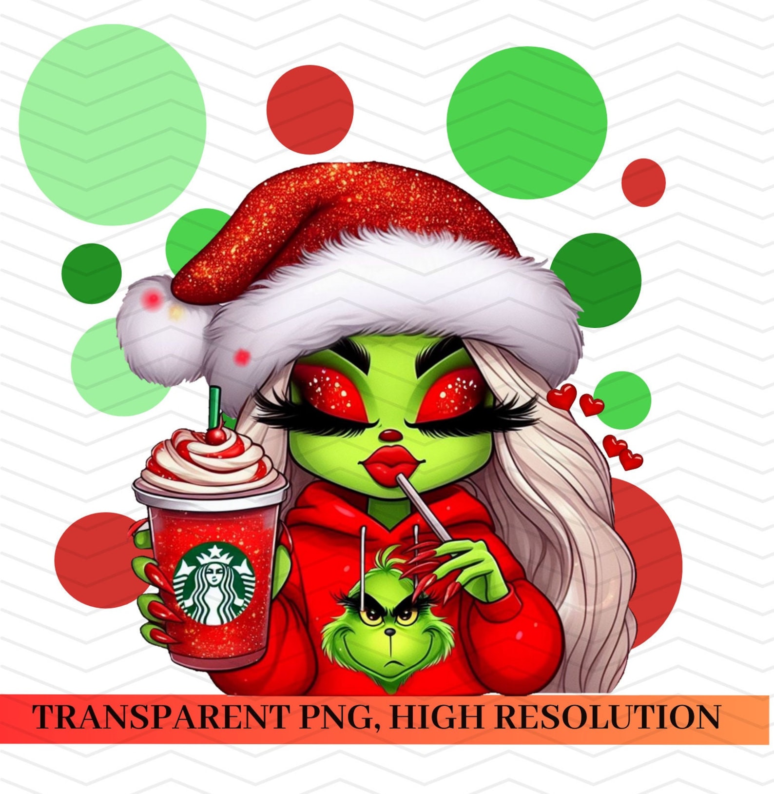Bougie Grinch Png Cute Girl Grinch Png DTF Transfer Etsy Israel