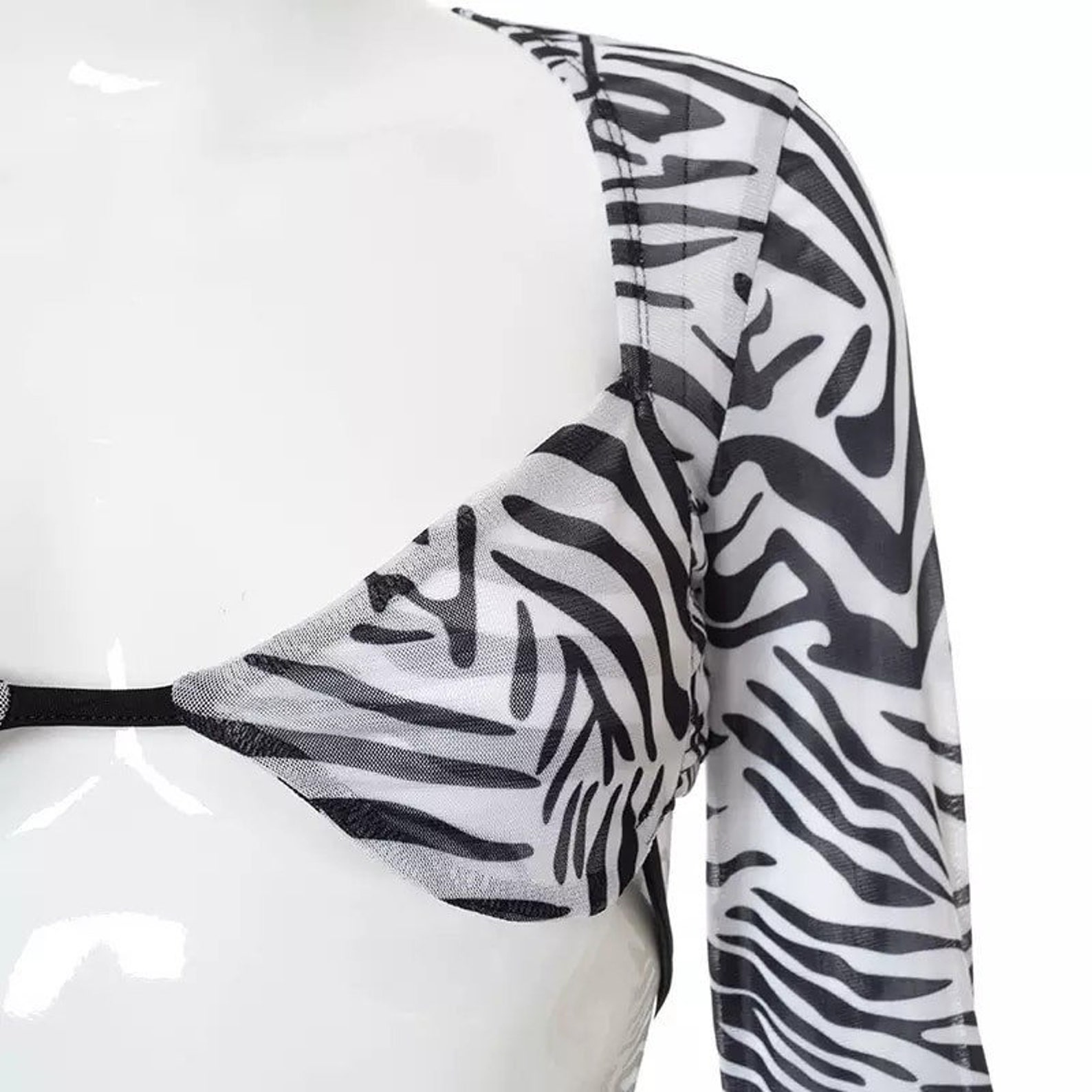 Zebra print top long sleeve crop top Etsy