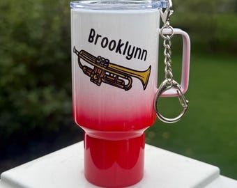 Marching Band Mini Tumbler Keychain – Band Parent Gift, Colorguard Charm, Musician Key Ring