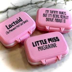 Pill Box | funny pill box | medication | humor |  bachelorette gift | wedding gift | headache | drama | portable pills