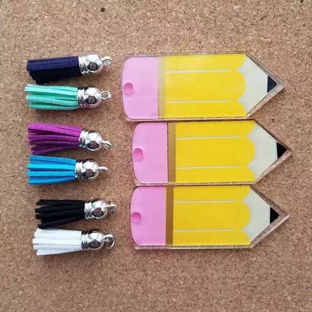 Blank acrylic pencil keychain for personalized Teacher's Etsy