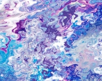 OCTOPUS painting, blue, purple and white