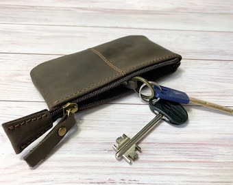 Leather key chain, Leather key case, Leather key pouch, Leather key cover