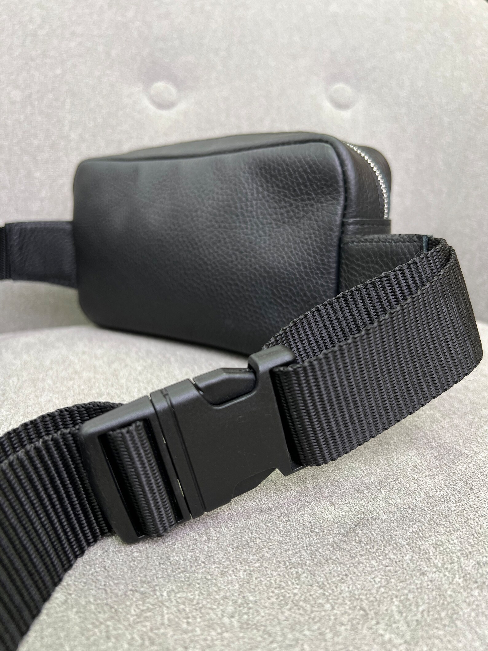 Mens Small Arrowhead Crossbody Bag in Black