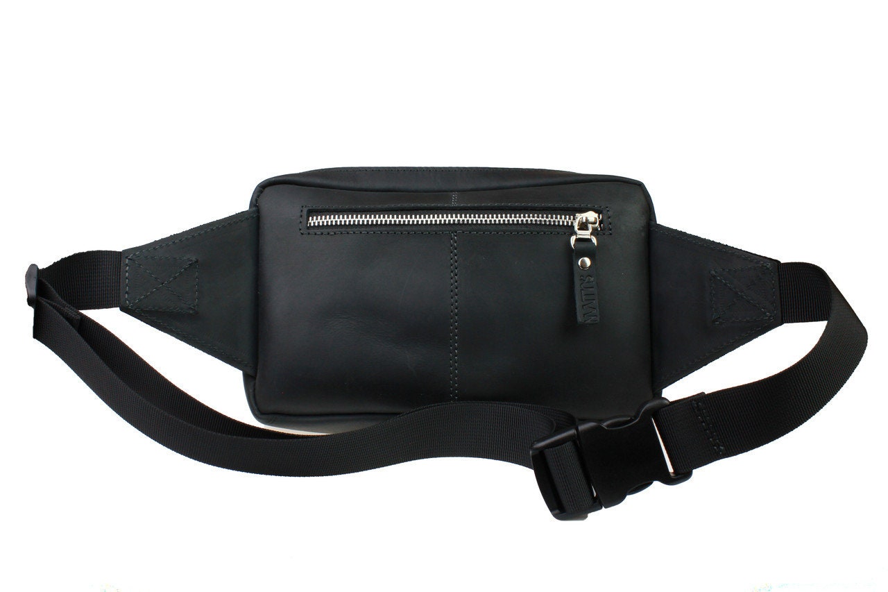Natural leather bag Leather mens hip bag Waist bag men Etsy