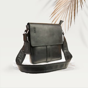 Leather shoulder bag Black, Mens shoulder bag, Crossbody bag men, Messenger bag