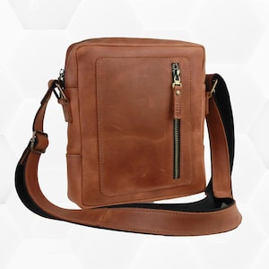 Mens shoulder bag small Light brown, mens crossbody bag, mens leather bag, small crossbody bag, handmade bag, leather sling bag, mens gift