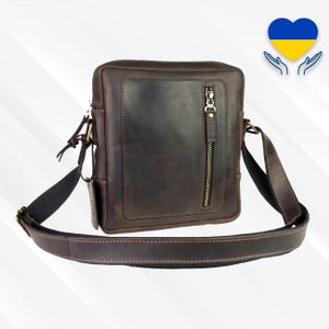 Small leather shoulder bag for men Brown, leather bag for men, shoulder bag men, shoulder handbag, birthday gift, gift for him, mens gift