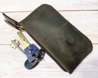 Leather Key Chain, Leather Key Case, Leather Key Pouch