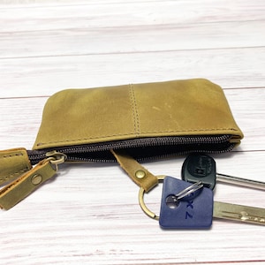 Leather key pouch, Leather key chain, Leather key case, Handmade key holder