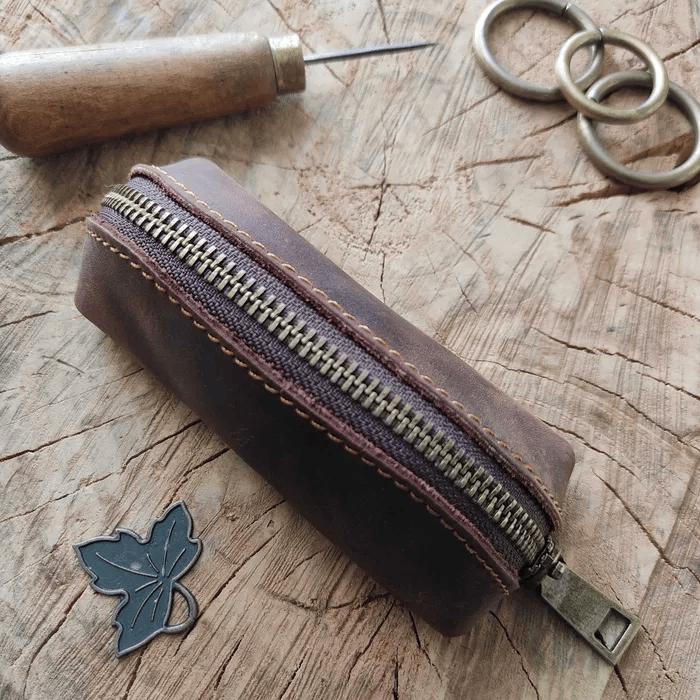 Key Pouch German Shrunken Calf×Lamb Key Pouch German Shrunken Calf×Lamb（Antique Vtg Ca 1900s
