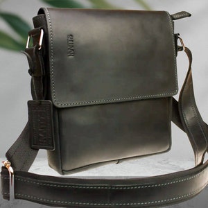 Leather men bag, Black leather bag, Mens leather bag, Shoulder bag for men