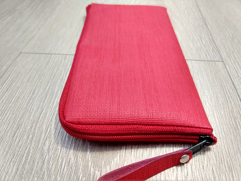 Women iPhone wallet Zip phone case Red iphone case iPhone 8 wallet case