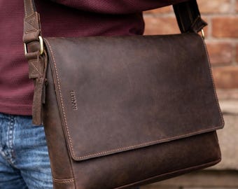 Men's Leather A4 Document Bag Brown, Mens work bag, Leather shoulder bag, Men shoulder bag leather, Leather satchel, Handmade leather bag