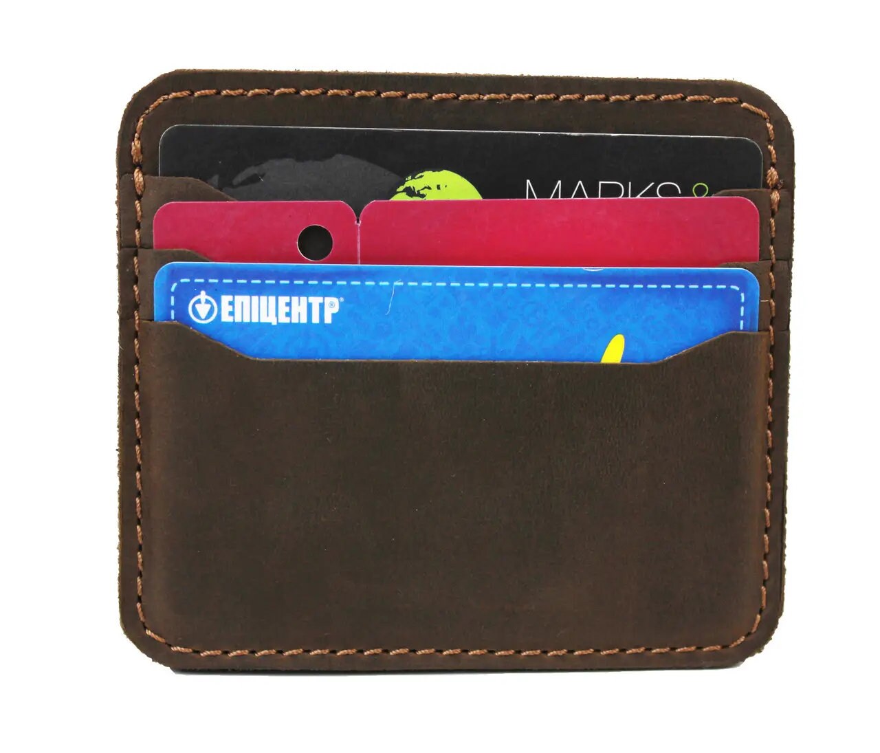 Minimalistic Card Wallet 6 Compartments Genuine Leather, Leather ...