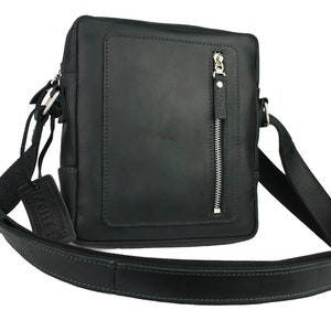 Mens leather shoulder bag black, Mens leather bag, Black leather bag, Mens gift, Men shoulder bag, Shoulder bag men, Leather gift