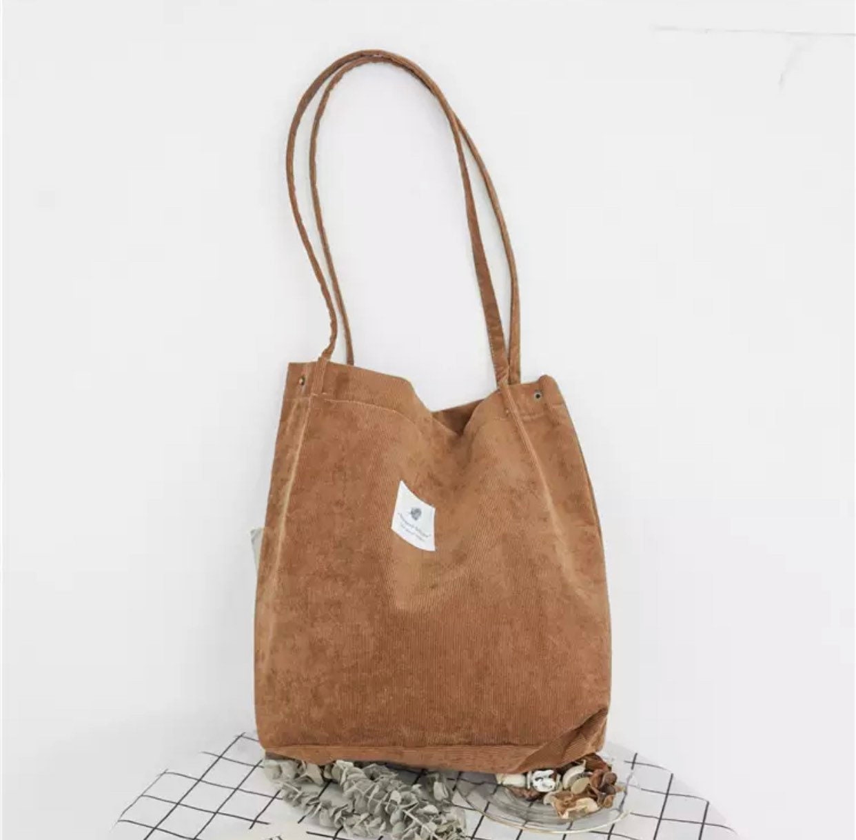 Corduroy tote bag shopping bag eco friendly | Etsy