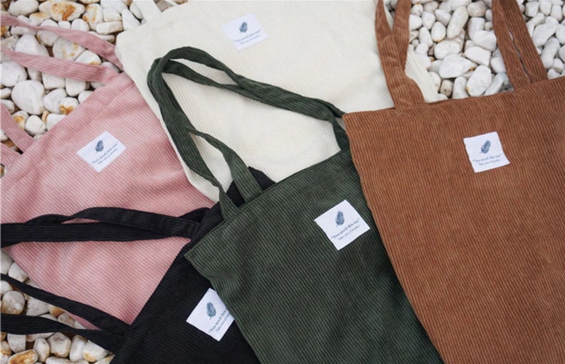 Corduroy tote bag shopping bag eco friendly Etsy