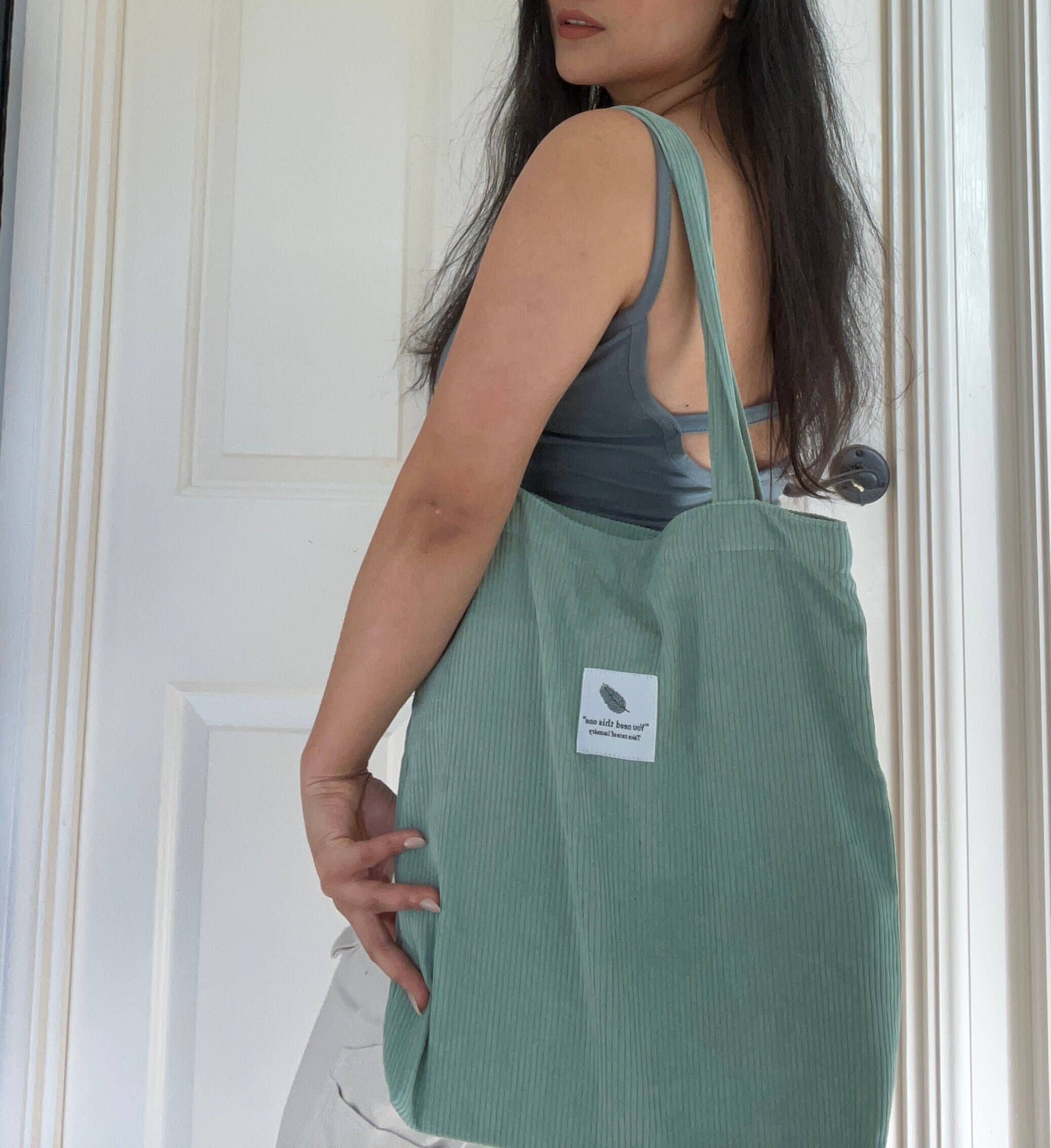 Long strap online tote bag