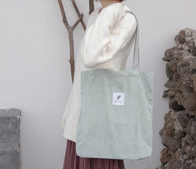 Corduroy tote bag shopping bag eco friendly Etsy