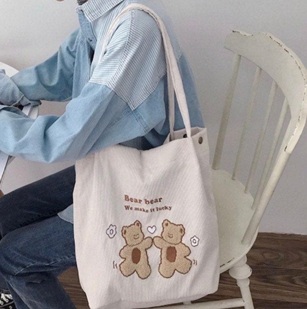 Corduroy Bear Tote Bag Shopping Bag Eco Friendly - Etsy UK