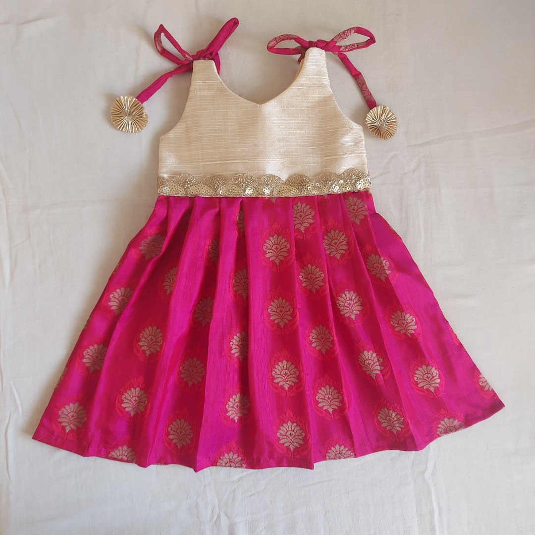 Handmade Baby Ethnic Wear, Toddler Indian Gown, Baby One Piece Knot