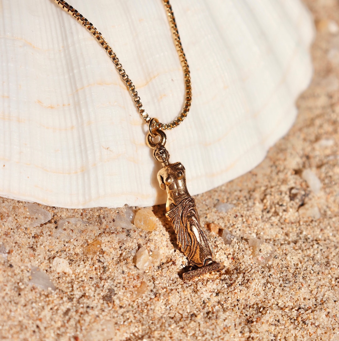 Aphrodite Statue Necklace 18k Gold Plated Aphrodite Etsy