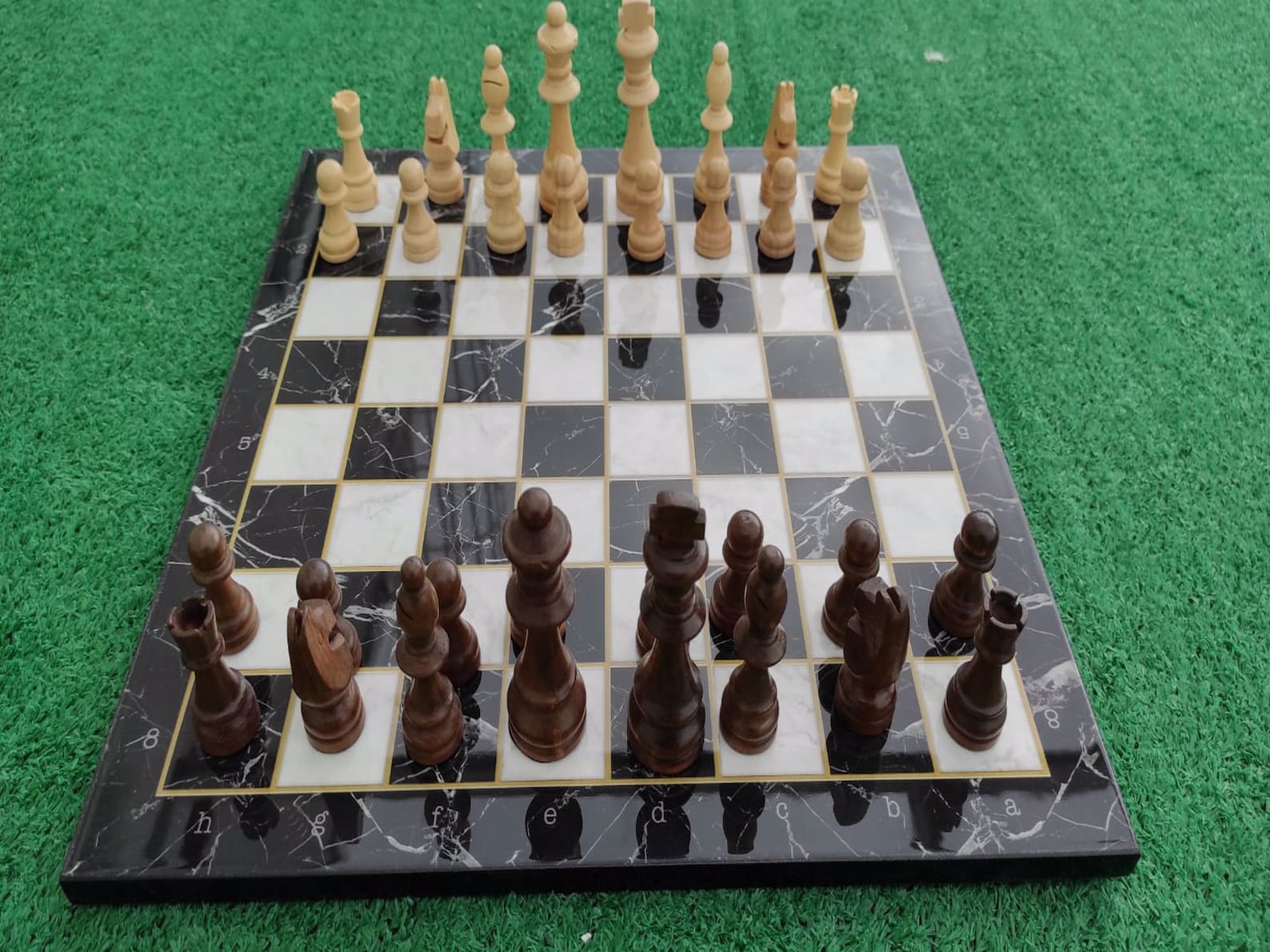 The Queens Gambit Chess Set Chess Set w/ Wooden Board Etsy